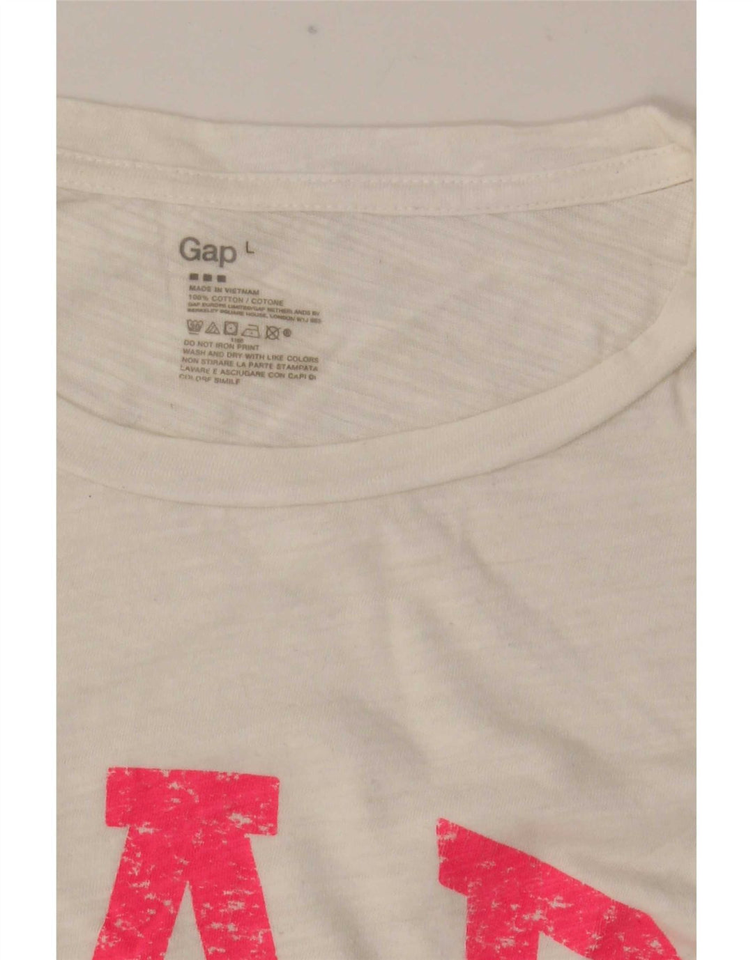 Gap Womens Graphic Top Langarm UK 16 Large Weiße Baumwolle