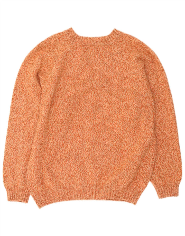Ellesse Herren-Pullover mit Rundhalsausschnitt, große orange gefleckte Wolle