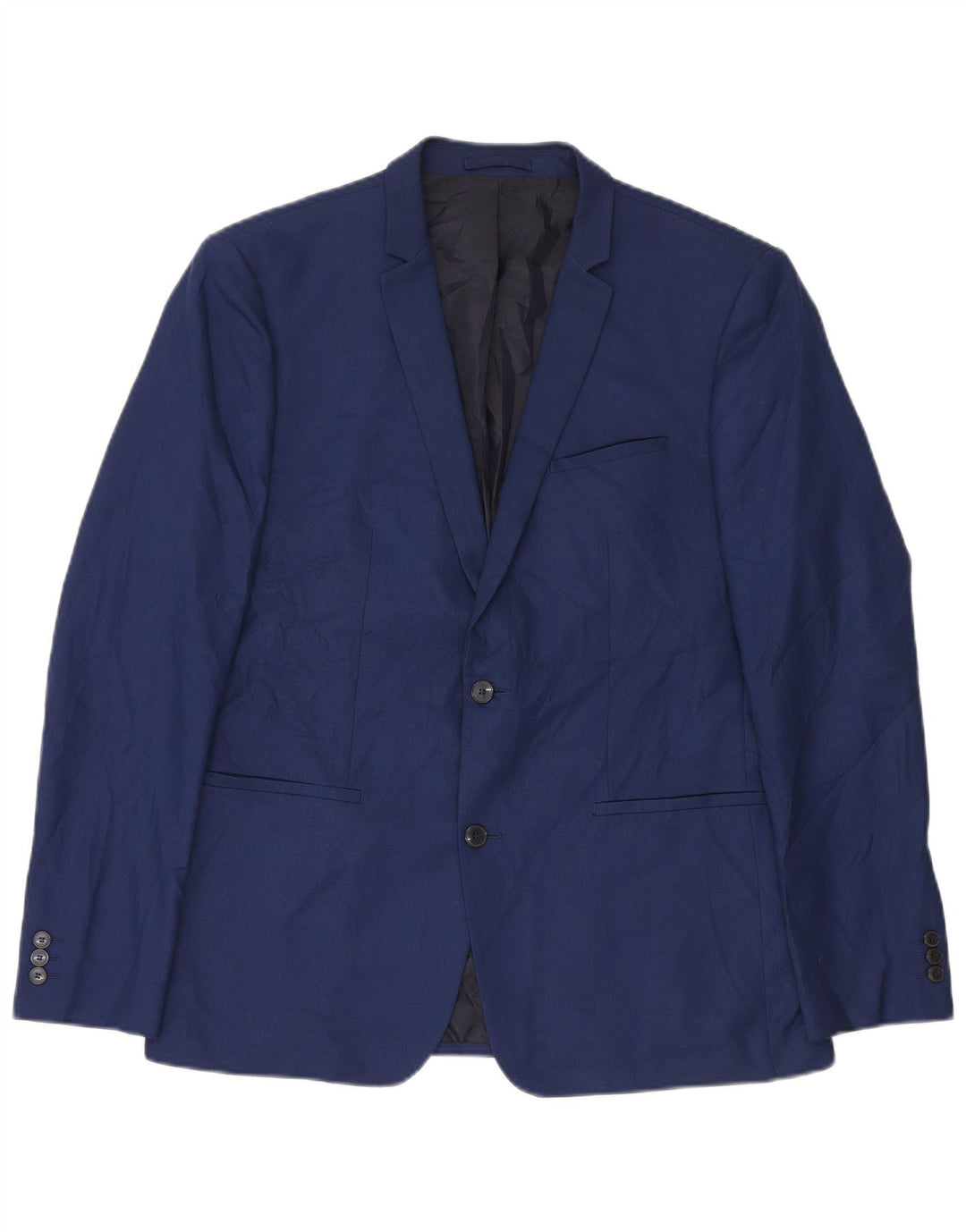 Zara Herren-Blazer mit 2 Knöpfen, schmale Passform, EU 54, XL, Marineblau