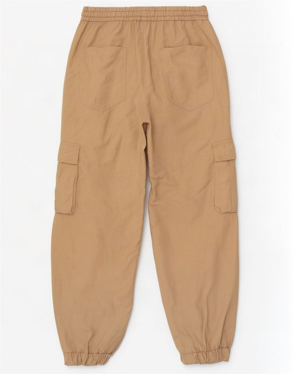 Zara Damen-Jogger-Cargohose, mittelgroß, W28, L27, beige Viskose