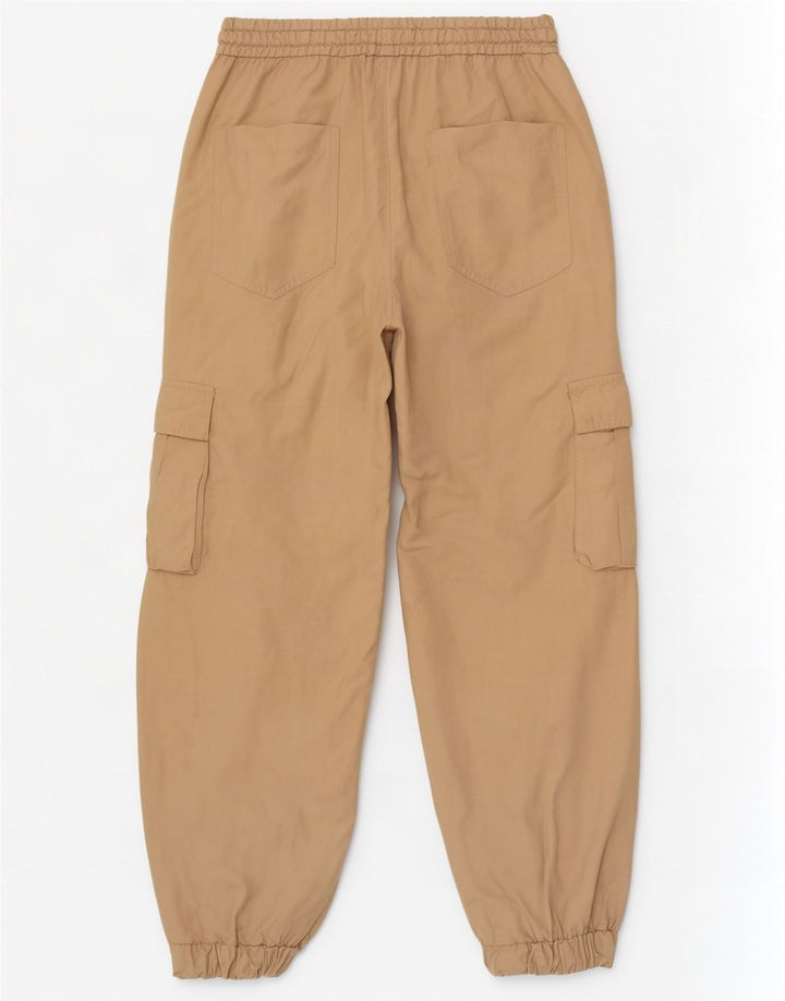 Zara Damen-Jogger-Cargohose, mittelgroß, W28, L27, beige Viskose
