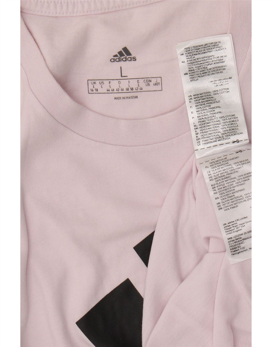 ADIDAS Damen Grafik T-Shirt Top UK 16/18 Large Rosa Baumwolle