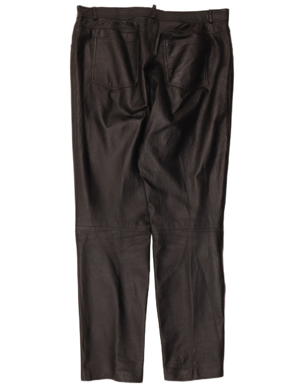 JCC Herren Tapered Lederhose IT 56 3XL W38 L32 Schwarz