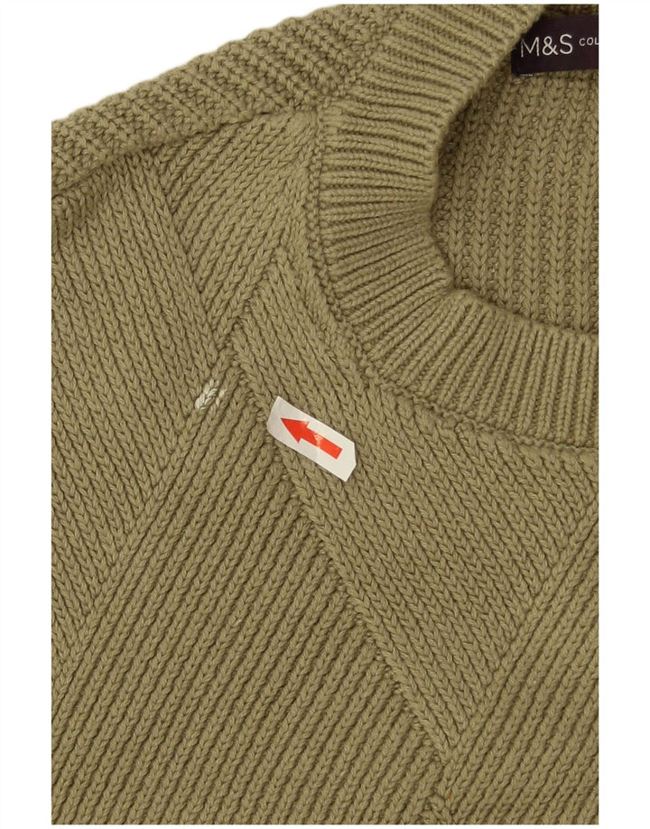 Marks & Spencer Damen-Pullover mit Rundhalsausschnitt, Gr. 14, mittleres Khaki
