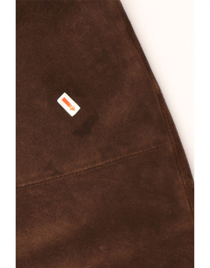 Vintage Damen Übergroßer Wildleder-Windbreaker-Mantel UK 18 XL Braun