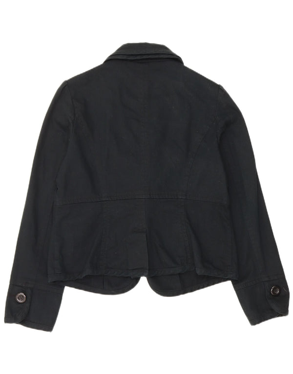 Monsoon Damen-Blazer mit 1 Knopf, UK 16, Größe L, Marineblau, Baumwolle