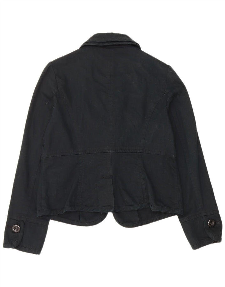 Monsoon Damen-Blazer mit 1 Knopf, UK 16, Größe L, Marineblau, Baumwolle