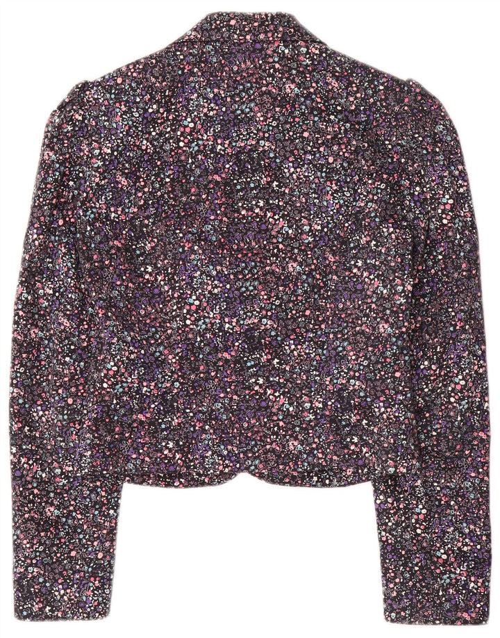 Monsoon Damen-Blazer mit 1 Knopf und bauchfreiem Schnitt, Gr. 8, klein, mehrfarbig, mit Blumenmuster