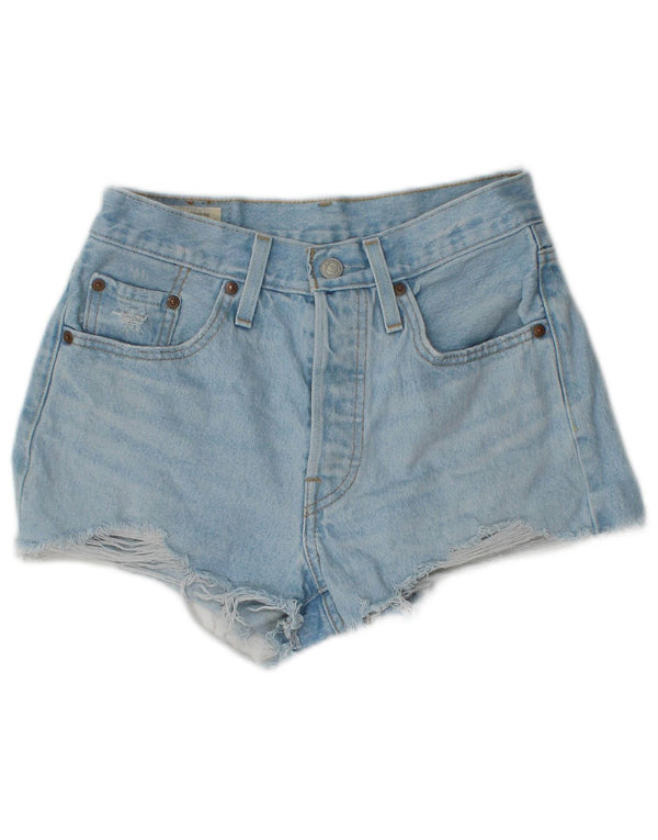 Levi's Damen 501 Distressed Denim Shorts W25 XS Blaue Baumwolle