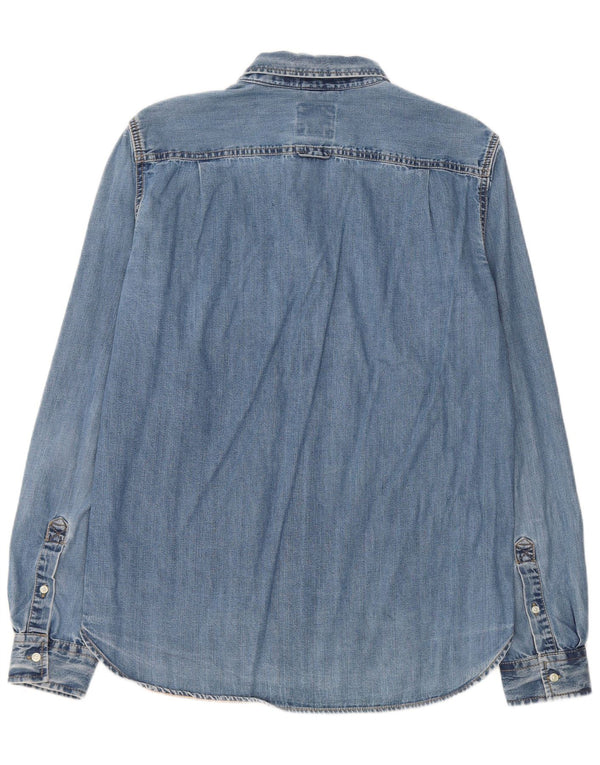 Superdry Herren-Jeanshemd XL aus blauer Baumwolle