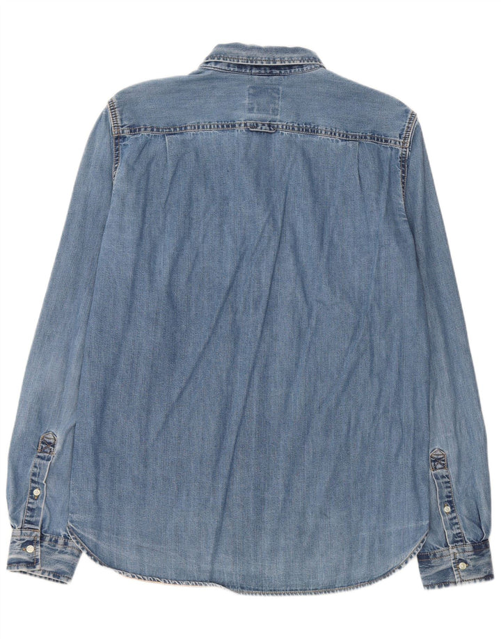 Superdry Herren-Jeanshemd XL aus blauer Baumwolle