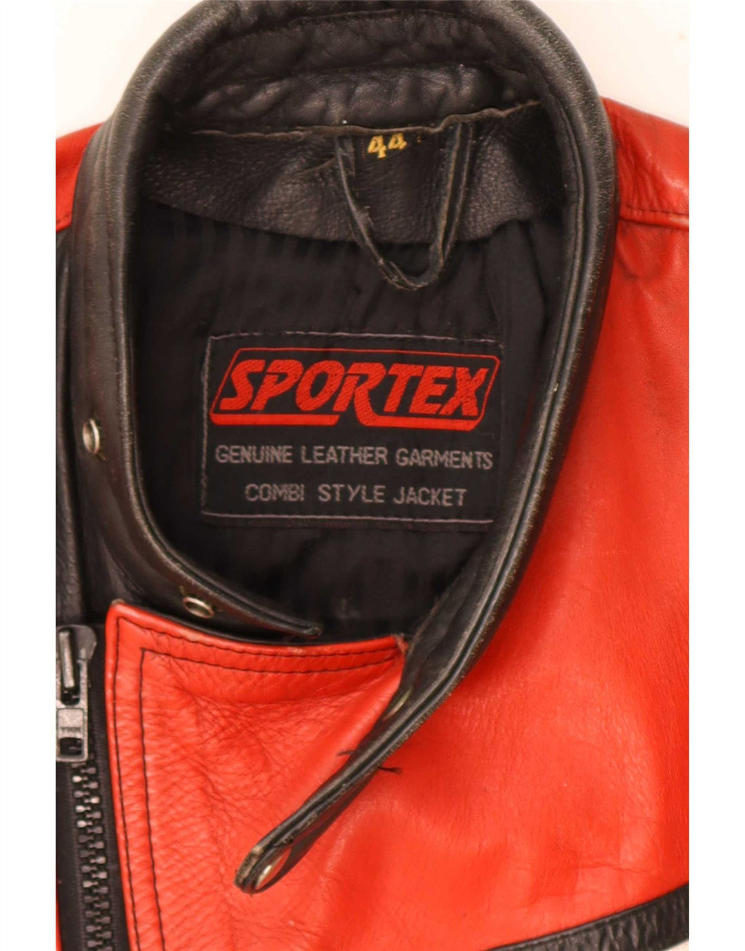 Sportex Herren Racer Jacke IT 44 XS Schwarz Colourblock Leder