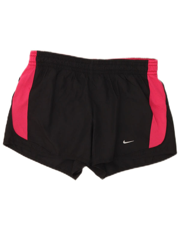Nike Damen Dri Fit Sport Shorts UK 10 Small Schwarz Colourblock Polyester
