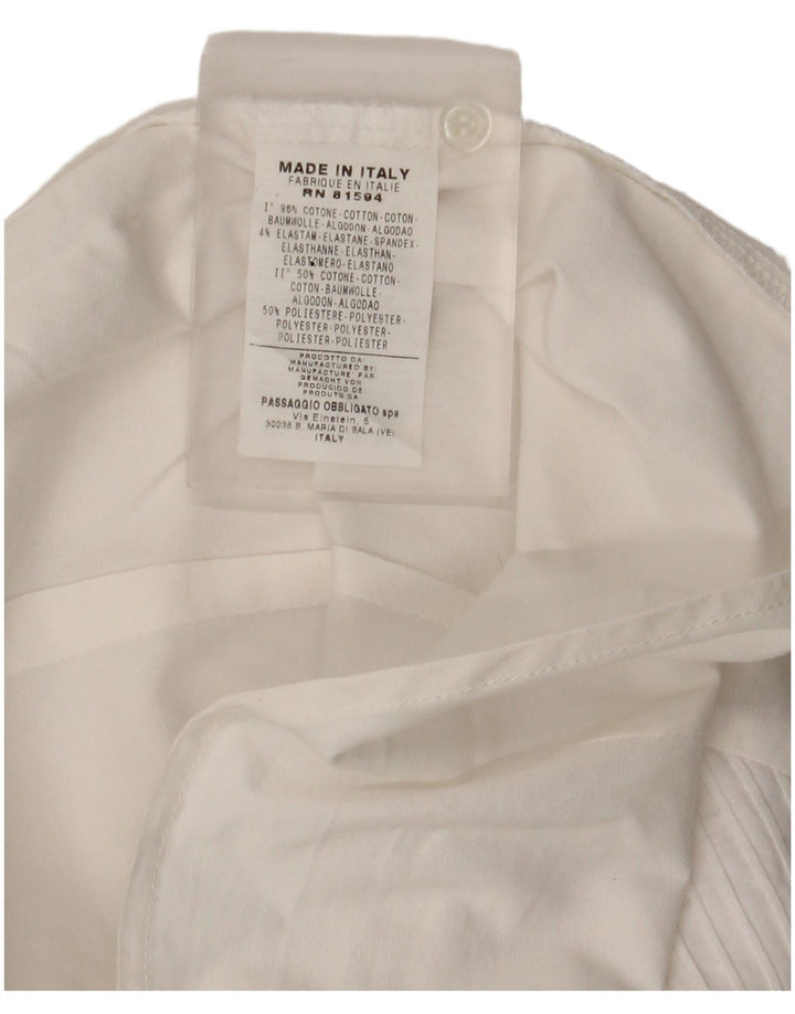 Vintage Damen Shirt UK 14 Mittelweiße Baumwolle