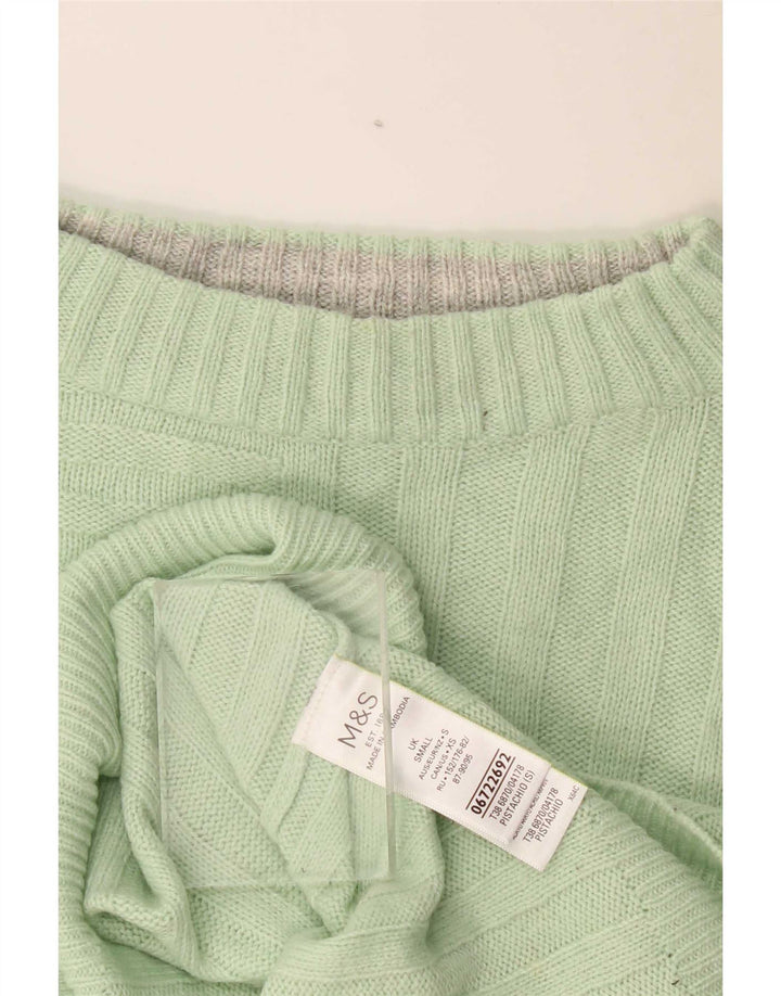 Marks & Spencer Damen-Pullover, übergroß, U-Boot-Ausschnitt, Gr. 10, Größe S, Grün