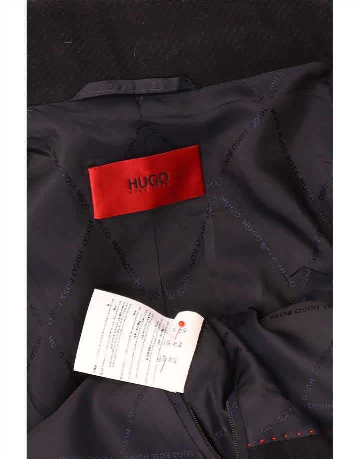Hugo Boss Herrenmantel UK 52 XL Marineblaue Wolle