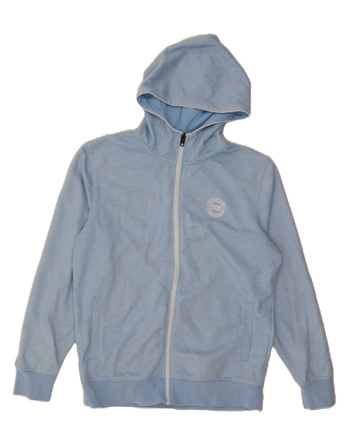 JACK & JONES Mens Zip Hoodie Sweater Large Blue Polyester Vintage Jack & Jones and Second-Hand Jack & Jones from Messina Hembry 