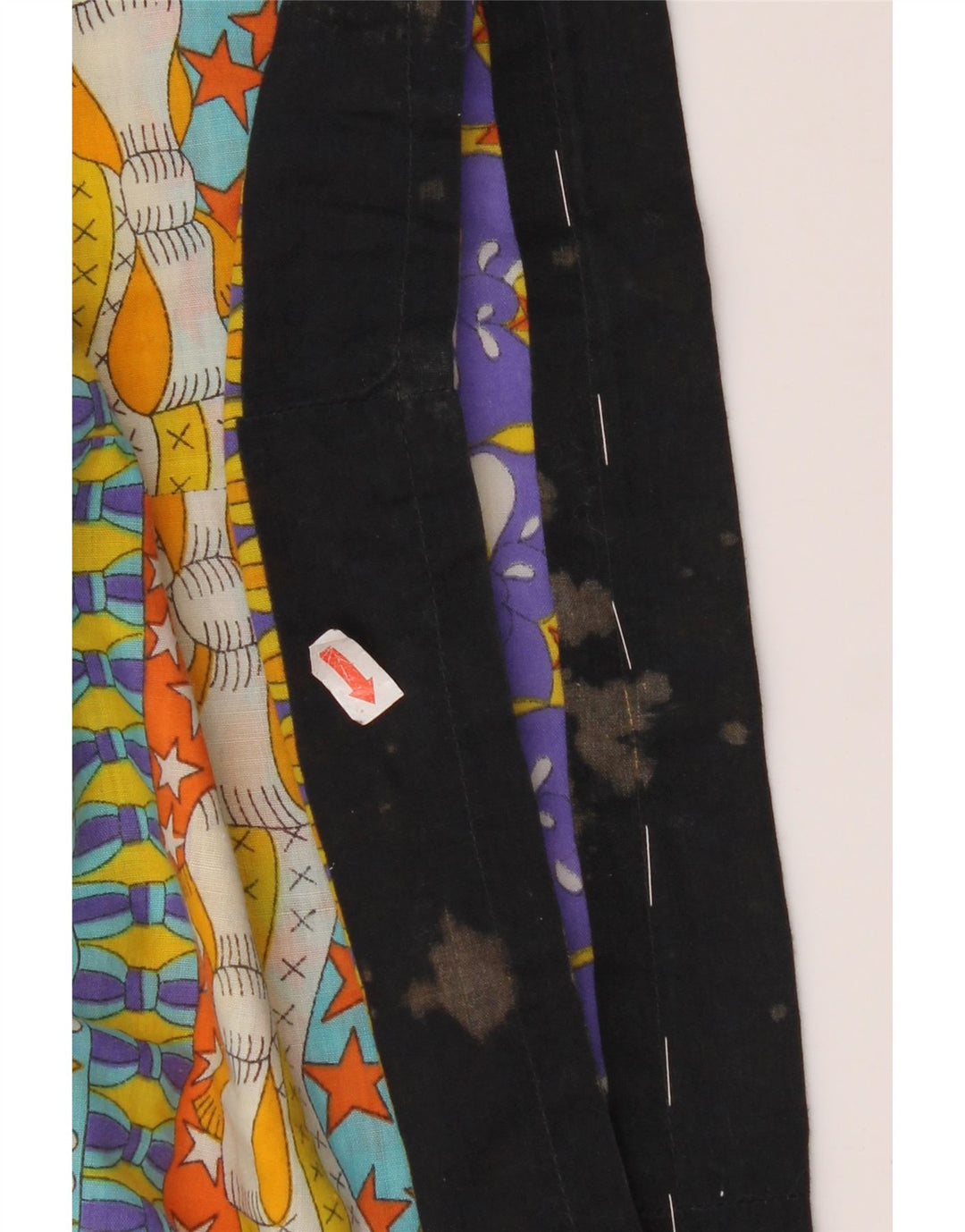 Vintage Damen Rock in A-Linie mit hoher Taille, W28, mittelgroß, mehrfarbig, geometrisch