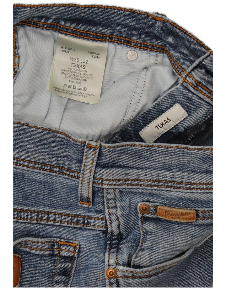 Wrangler Herren Texas Straight Jeans W36 L29 Blaue Baumwolle