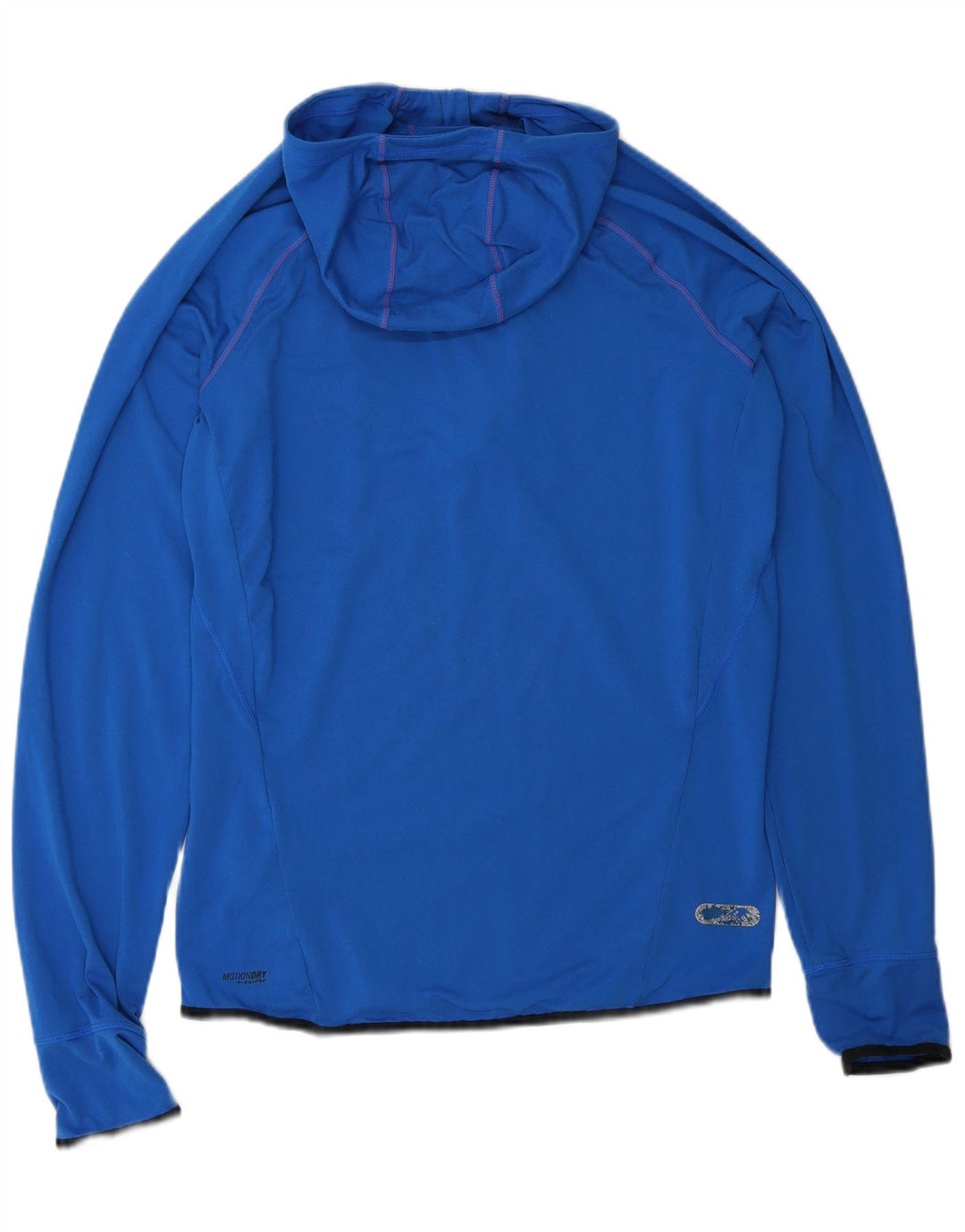 Asics Herren-Oberteil mit Kapuze und Reißverschluss, langärmlig, mittelblaues Polyester