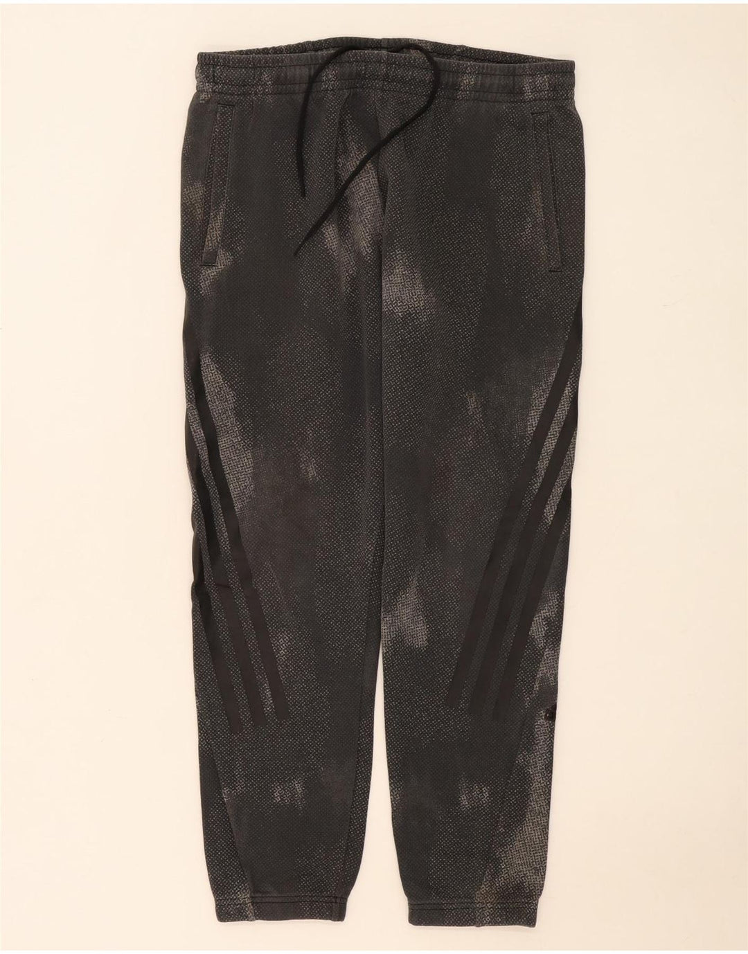 ADIDAS Herren-Trainingshose, Jogginghose, groß, grau, Camouflage-Polyester