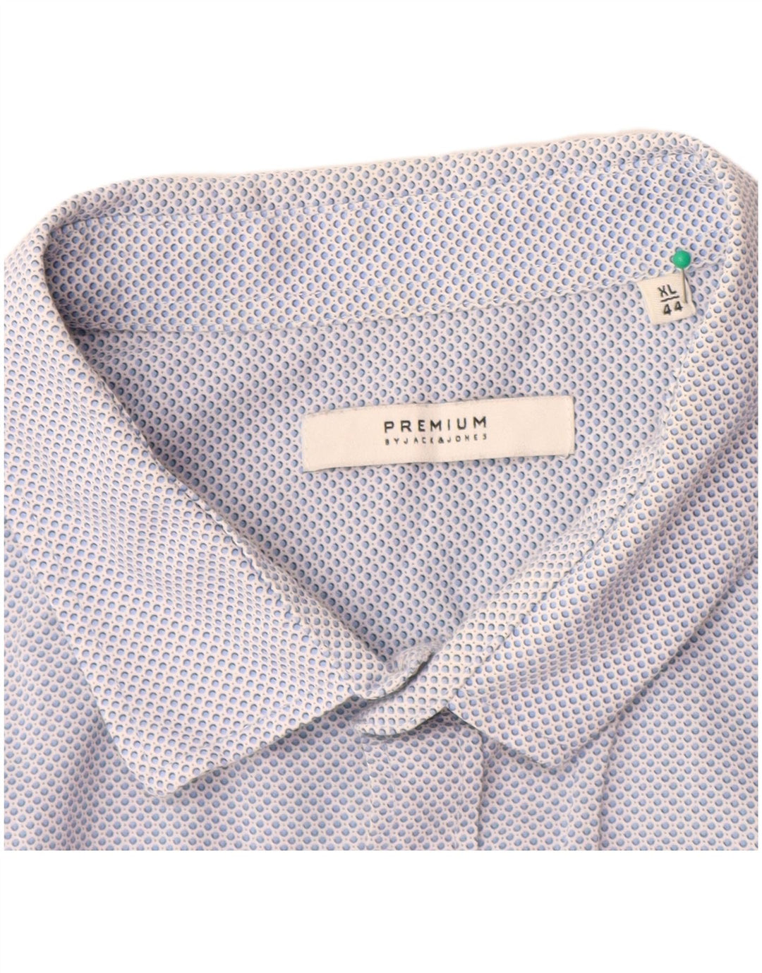 JACK & JONES Herren-Premium-Hemd, Größe 44, XL, blau gepunktete Baumwolle