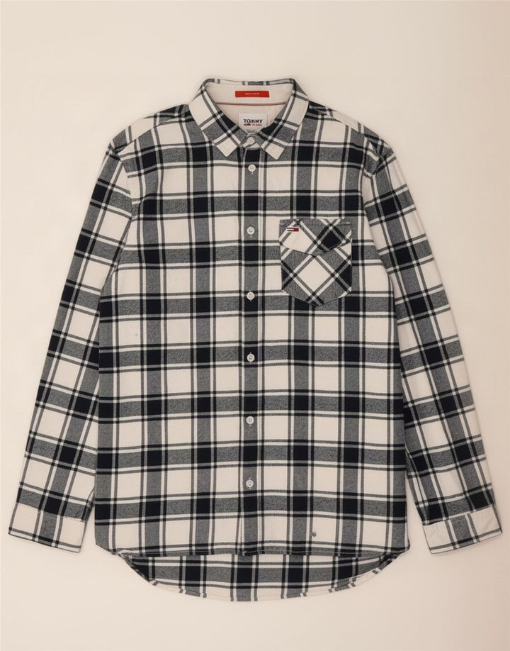 Tommy Hilfiger Herren-Flanellhemd mit normaler Passform, groß, marineblau, kariert, Baumwolle
