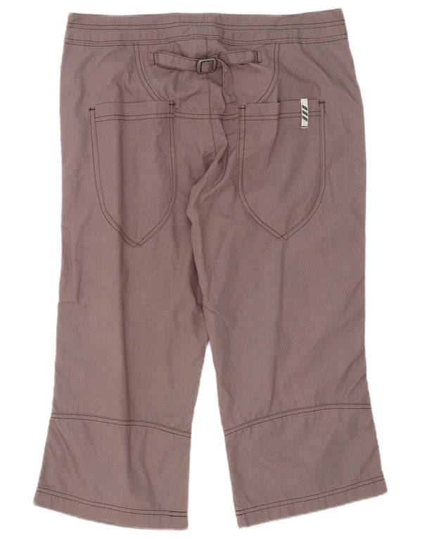 Adidas Damen gerade Caprihose UK 12 Medium W32 L22 Grau Baumwolle