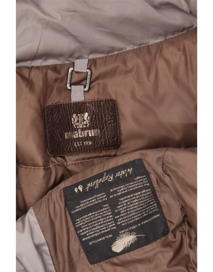 MABRUN Womens Hooded Padded Coat UK 16 Large Grey Vintage Mabrun and Second-Hand Mabrun from Messina Hembry 
