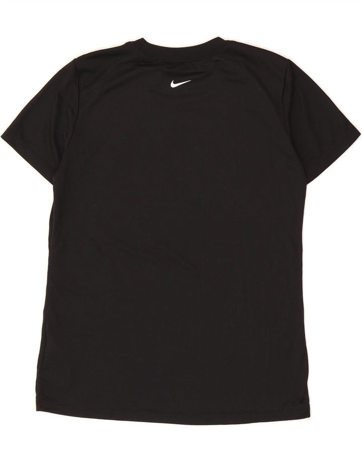 NIKE Womens Dri Fit Graphic T-Shirt Top UK 10 Small Black Polyester Vintage Nike and Second-Hand Nike from Messina Hembry 