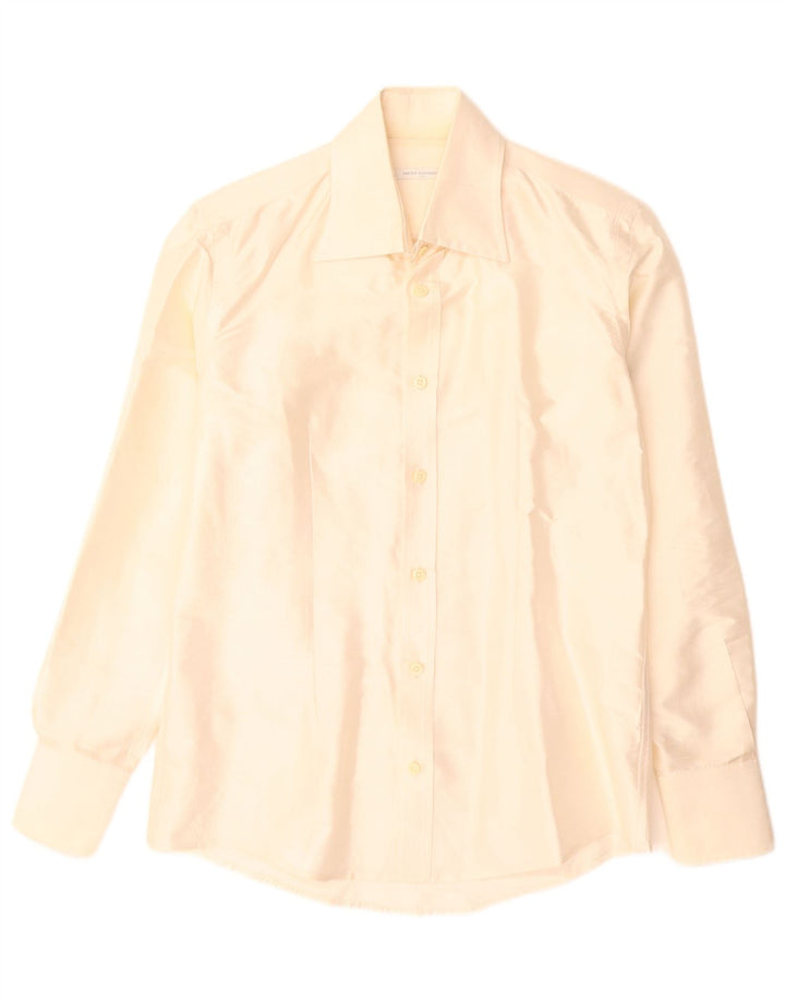 Daniele Alessandrini Herrenhemd Small Beige Seide