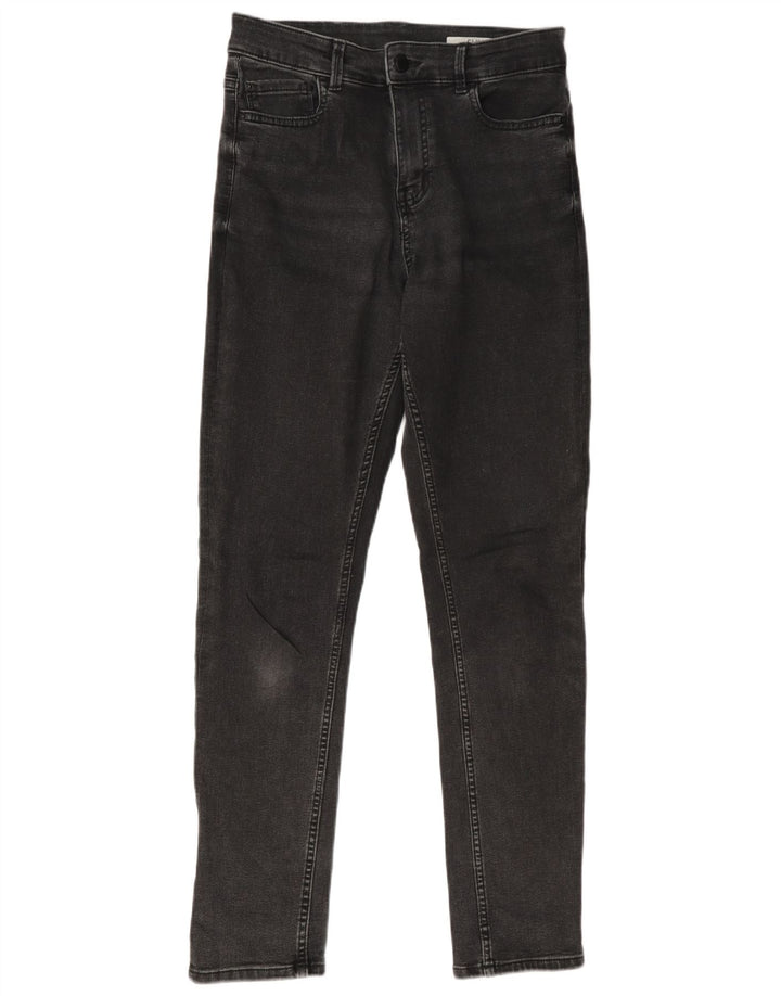 Marks & Spencer Damen Slim Jeans UK 10 Small W27 L29 Schwarze Baumwolle