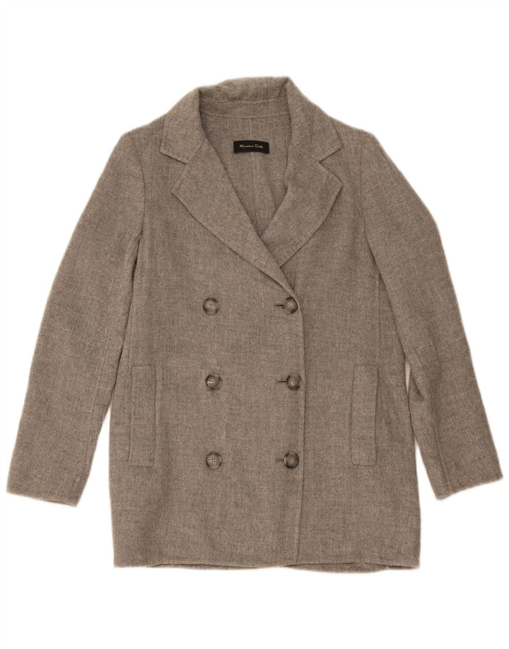 Massimo Dutti Damen zweireihige übergroße Blazerjacke EU 36 XS Grau