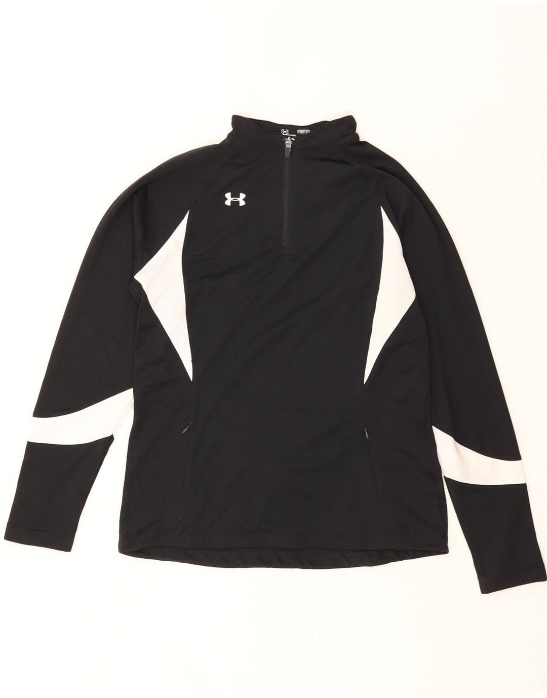 Under Armour Herren-Pullover-Trainingsanzugoberteil mit Reißverschluss, Mittelschwarz, Farbblock