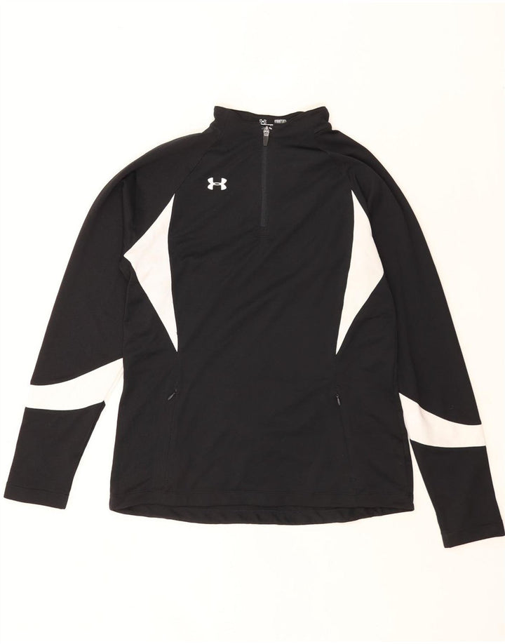 Under Armour Herren-Pullover-Trainingsanzugoberteil mit Reißverschluss, Mittelschwarz, Farbblock