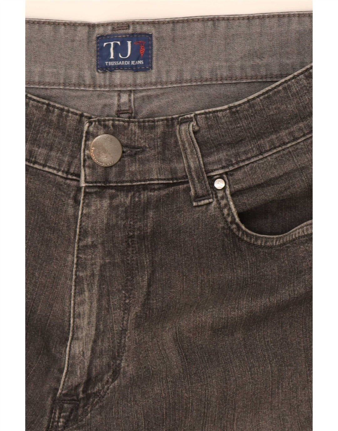 Trussardi Damen Straight Jeans W32 L30 Grau