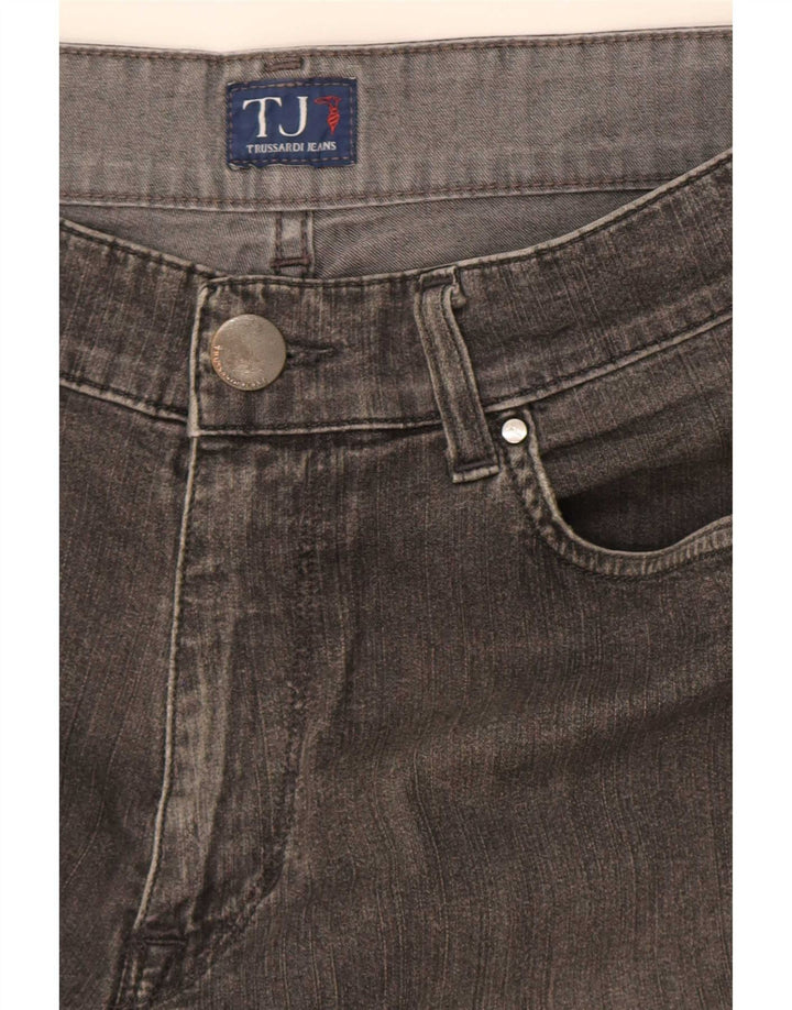 Trussardi Damen Straight Jeans W32 L30 Grau