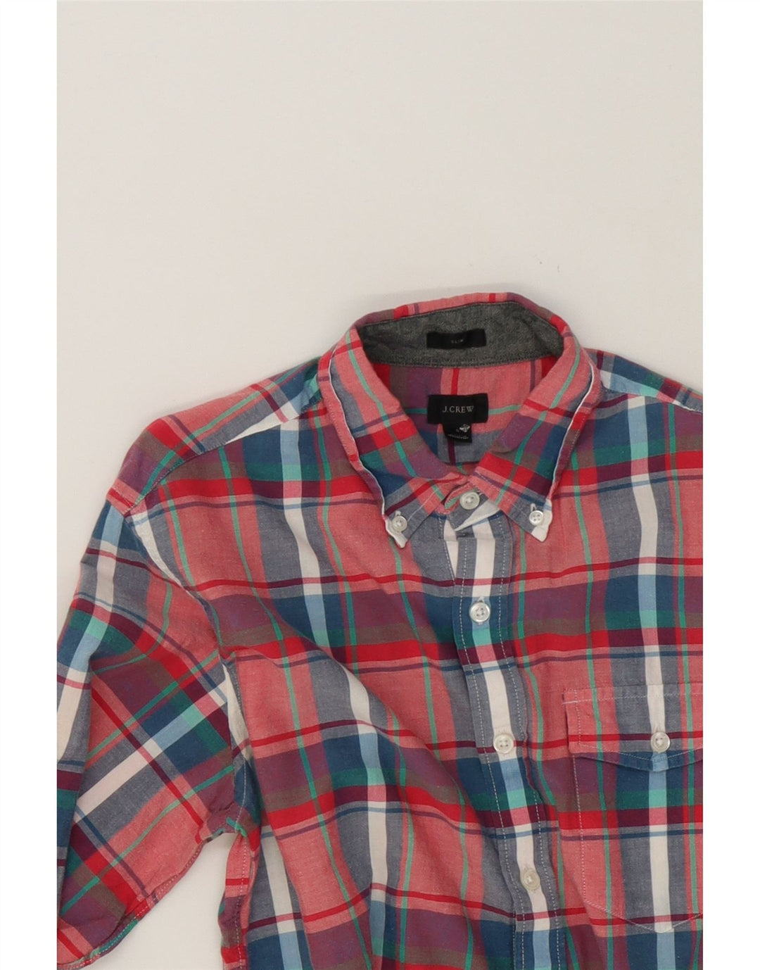 J. CREW Mens Slim Shirt Small Red Check Cotton Vintage J. Crew and Second-Hand J. Crew from Messina Hembry 