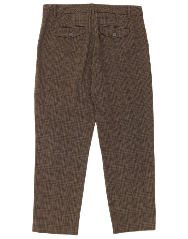 Gap Damen-Anzughose, gerade, UK 8, Größe S, W30, L27, grau kariertes Polyester