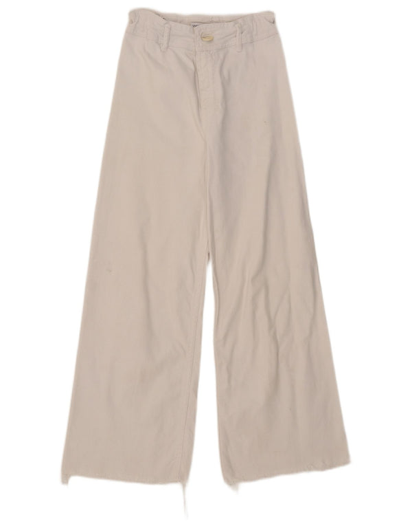Zara Mädchen-Jeans mit hoher Taille und weitem Bein, 13–14 Jahre, W25, L24, Weiß