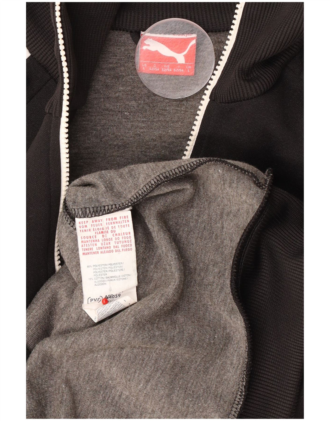 Puma Herren-Trainingsanzug mit grafischem Oberteil, großes, schwarzes Farbblock-Polyester