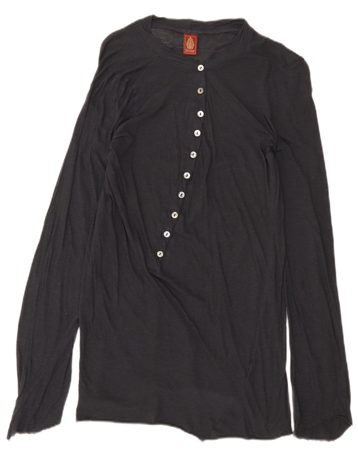 Dondup Damen Top Langarm UK 10 Small Marineblau
