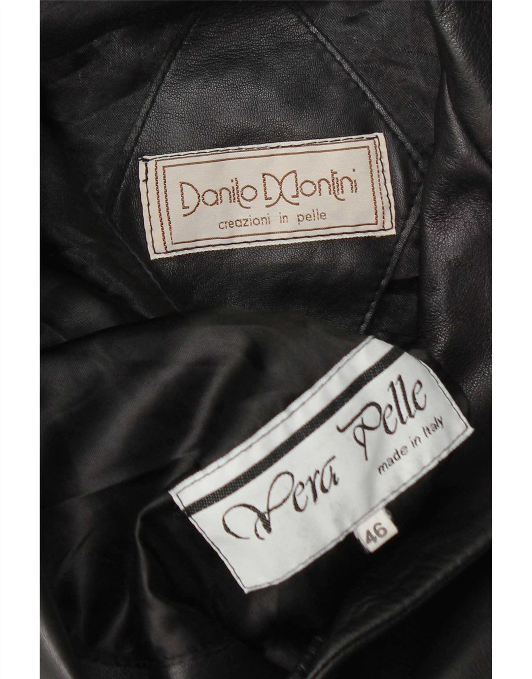 Vintage Damen 3 Knopf Leder Blazer Jacke IT 46 Großes schwarzes Leder