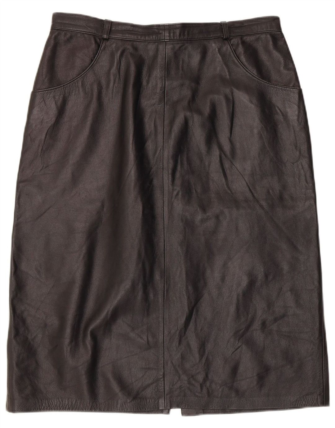 Vintage Damen Lederrock W32 Groß Schwarz