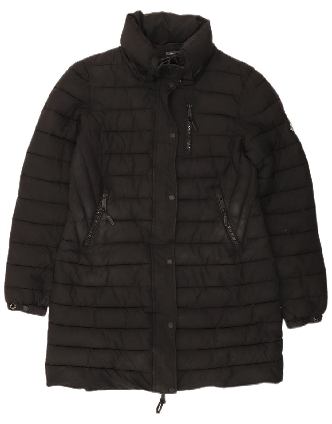 SUPERDRY Wattierter Damenmantel UK 12 Mittelschwarzes Polyester