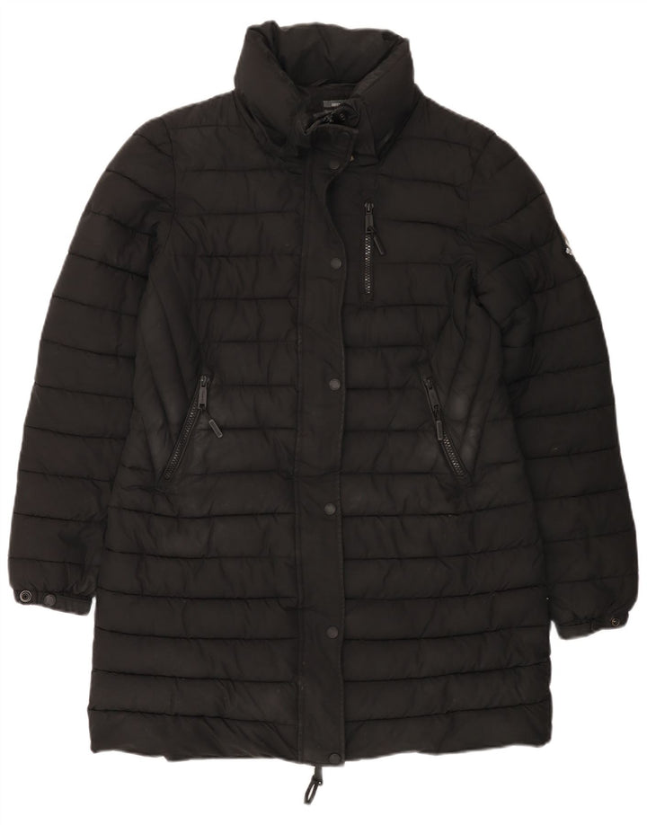 SUPERDRY Wattierter Damenmantel UK 12 Mittelschwarzes Polyester