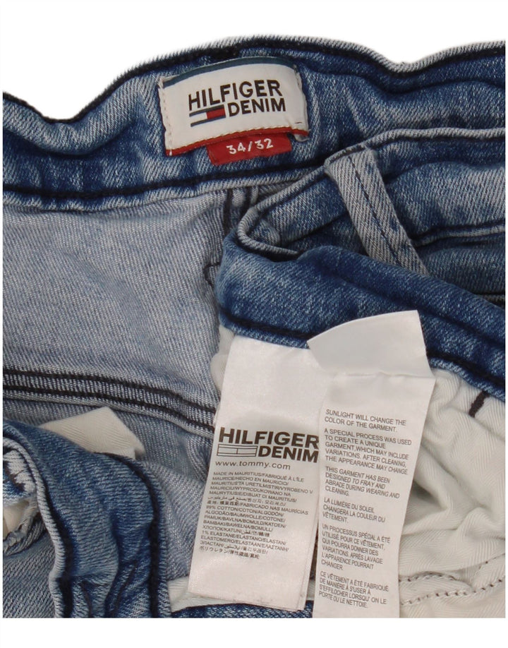 Tommy Hilfiger Herren Slim Jeans W34 L32 Blaue Baumwolle