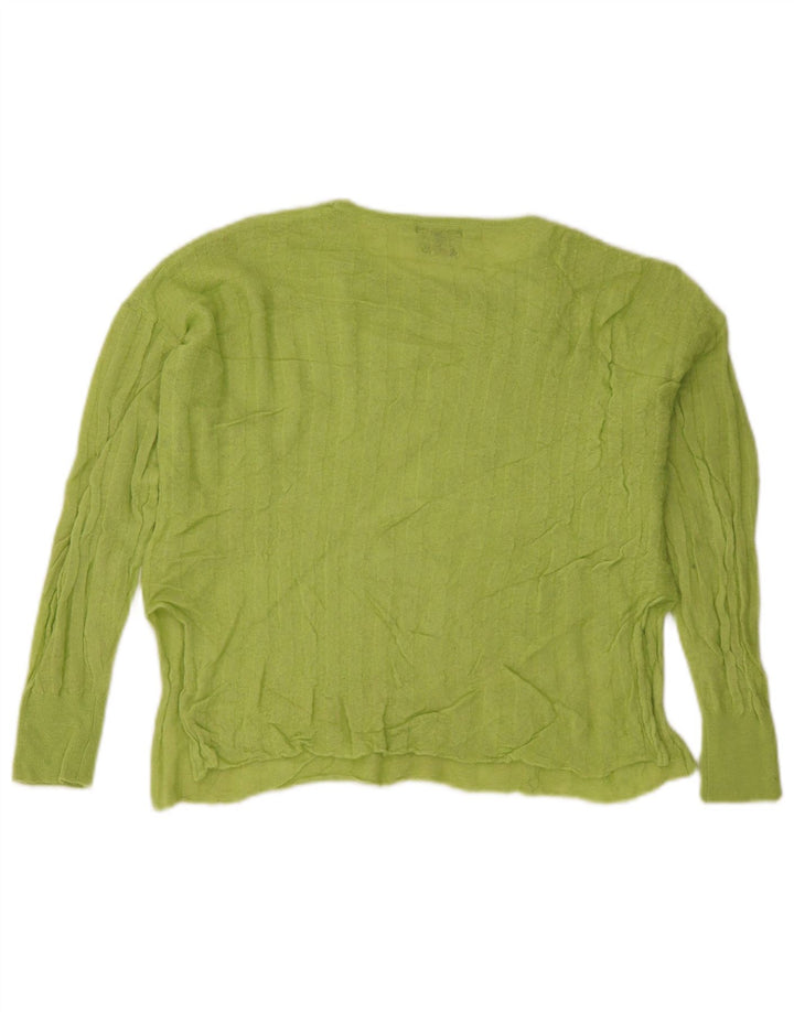 Massimo Dutti Damen Crop Top Langarm UK 16 Large Grün