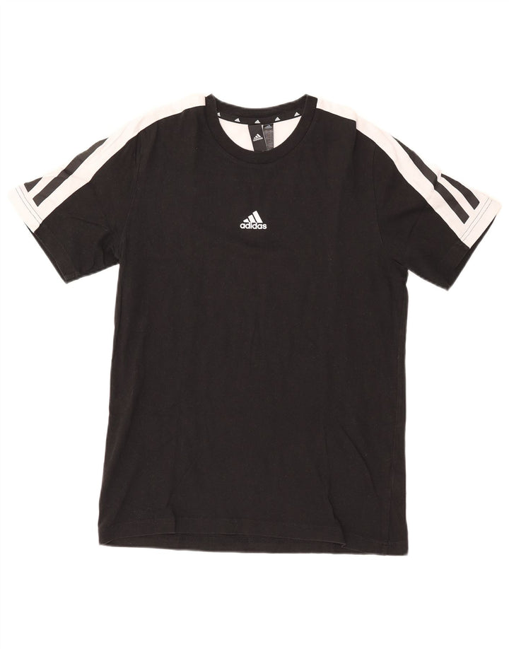 Adidas Herren T-Shirt Top Small Schwarz Colourblock Baumwolle