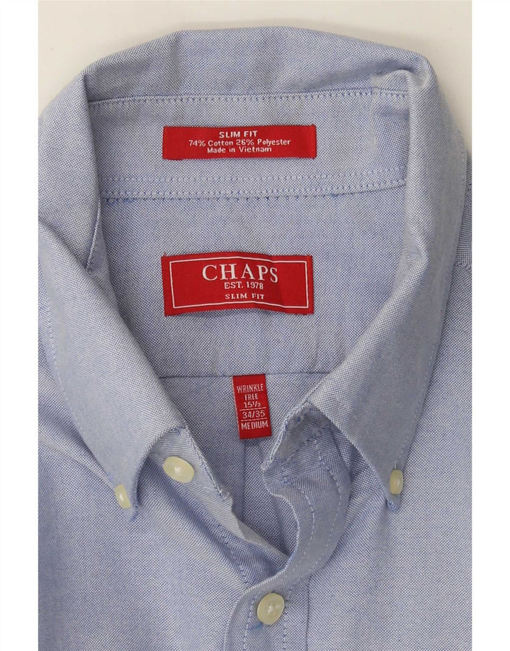 Chaps Slim-Fit-Hemd für Herren, Größe 15 1/2, mittelblaue Baumwolle
